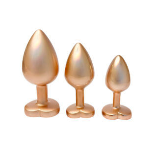 Jewel Butt Plugs: Gleaming Love Pearl Gold Butt Plug Set Jewel Butt Plugs: Gleaming Love Pearl Gold Butt Plug Set