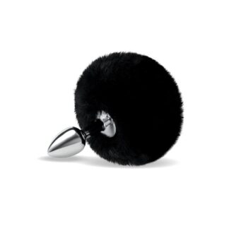 Animal Play Plugs: Furry Tales Black Bunny Tail Butt Plug Animal Play Plugs: Furry Tales Black Bunny Tail Butt Plug